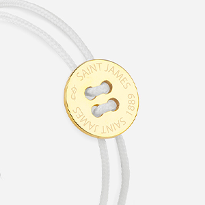 Bouton Saint James blanc plaqué or