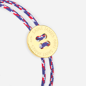 Bouton Saint James bleu blanc rouge plaqué or