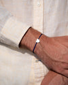Coeur bleu nuit plaqué argent