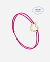 Coeur vide enfant rose fuchsia plaqué or