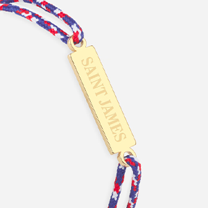 Logo Saint James bleu blanc rouge plaqué or