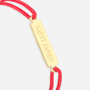 Logo Saint James rouge plaqué or