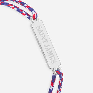 Logo Saint James bleu blanc rouge plaqué argent