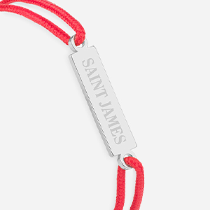 Logo Saint James rouge plaqué argent