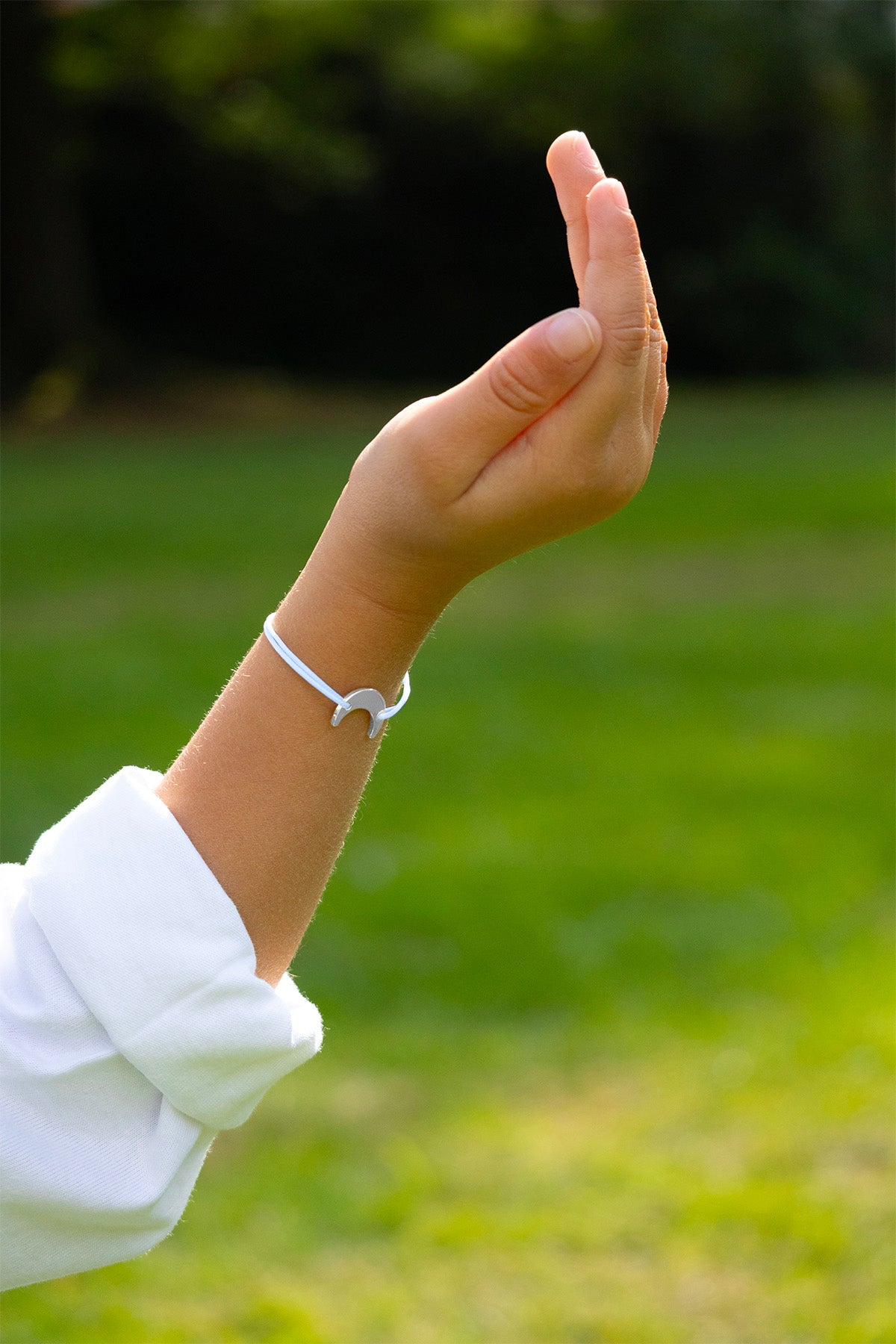 Lune enfant rose plaqué argent