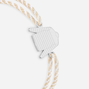 Marinière Saint James rayé blanc et beige plaqué argent