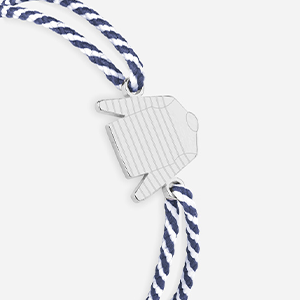 Marinière Saint James rayé blanc et marine plaqué argent