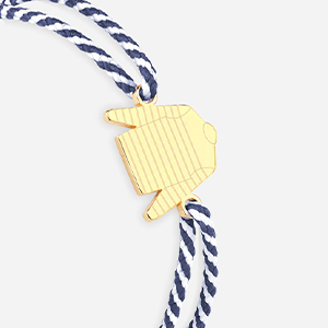 Marinière Saint James rayé blanc et marine plaqué or