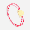 Marinière Saint James rayé blanc et rouge plaqué argent