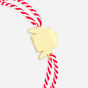 Marinière Saint James rayé blanc et rouge plaqué or