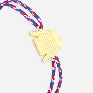 Marinière Saint James bleu blanc rouge plaqué or