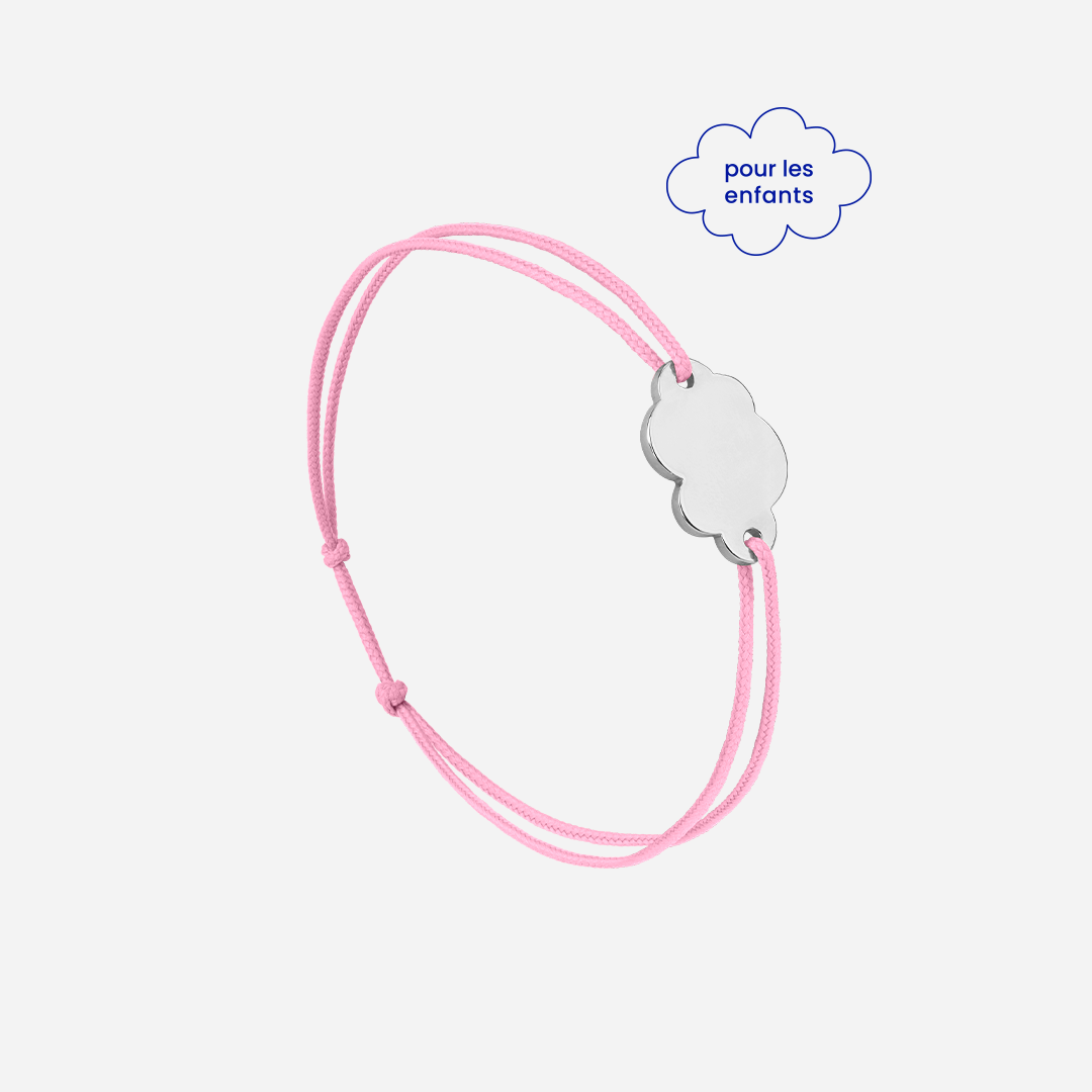 Nuage enfant rose plaqué argent